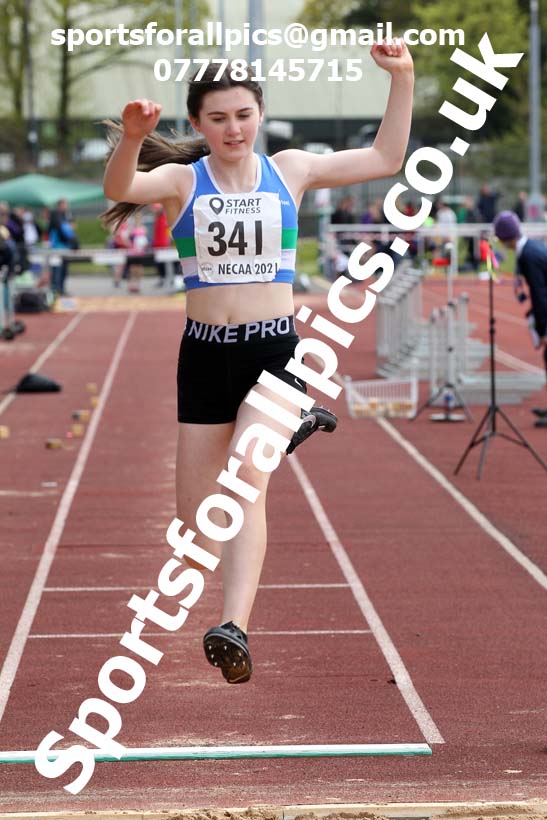 Long jump, 2021 NECAA Middlesbrough Open Meting, Sunday, May 9th. Photo: David T. Hewitson/Sports for All Pics